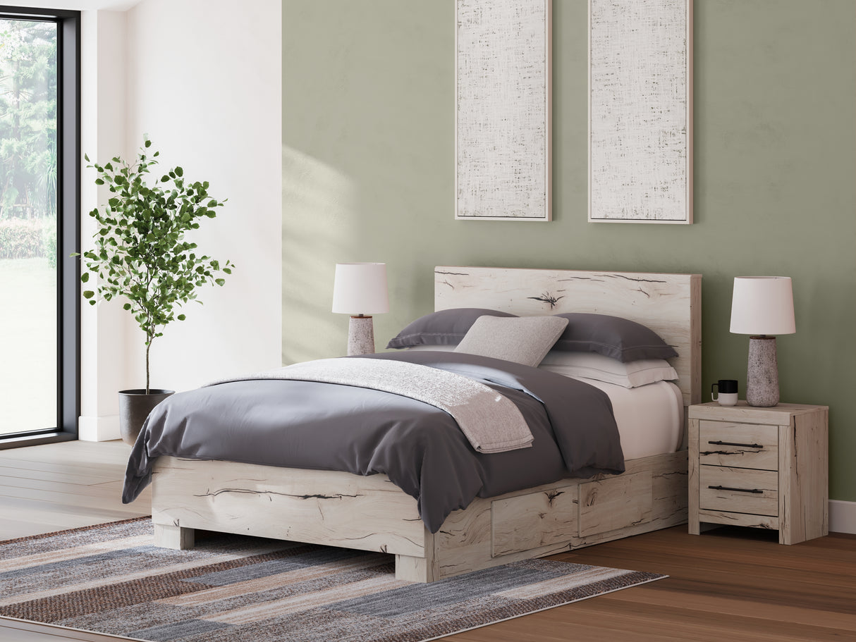 Furniture City Houma - Ashley Furniture - Lawroy Bedroom - Full Panel Bed with Storage / Light Natural - B2310B42