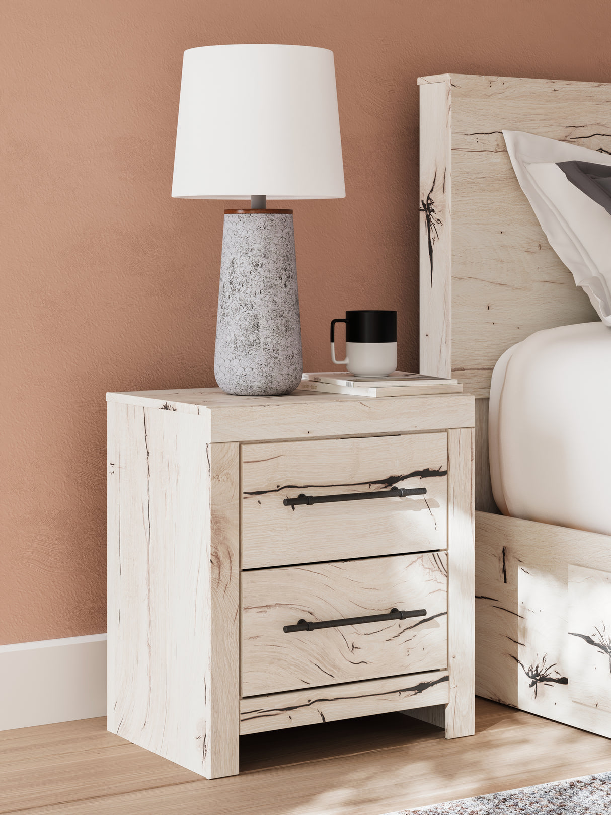 Lawroy King Panel Storage Bed, Dresser, Mirror, Chest and 2 Nightstands