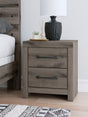 Furniture City Houma - Ashley Furniture - Graystorm Nightstand - Two Drawer Night Stand / Brown Gray - PCB2405-92
