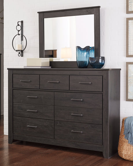 Furniture City Houma - Ashley Furniture - Brinxton Dresser and Mirror - Dresser and Mirror / Charcoal - B249B1