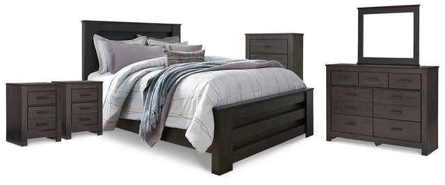 Furniture City Houma - Ashley Furniture - Brinxton Queen Panel Bed, Dresser, Mirror, Chest and 2 Nightstands - Queen Panel Bed, Dresser, Mirror, Chest and 2 Nightstands - B249B27