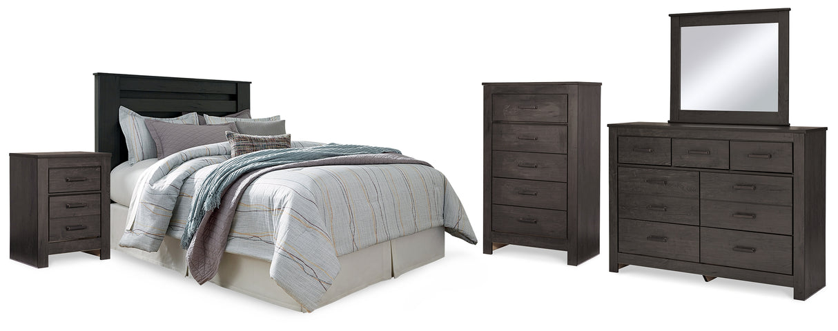 Furniture City Houma - Ashley Furniture - Brinxton King Panel Headboard, Dresser, Mirror, Chest and 2 Nightstands - King Panel Headboard, Dresser, Mirror, Chest and 2 Nightstands - B249B15
