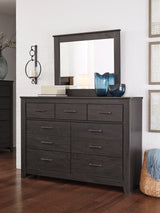 Brinxton King Panel Bed, Dresser and Mirror