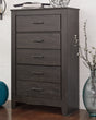 Furniture City Houma - Ashley Furniture - Brinxton Chest of Drawers - Five Drawer Chest / Charcoal - B249-46