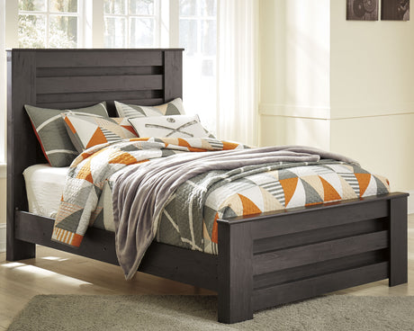 Furniture City Houma - Ashley Furniture - Brinxton Full Panel Bed - Full Panel Bed / Charcoal - B249B5