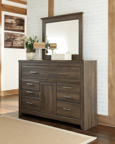 Furniture City Houma - Ashley Furniture - Juararo Dresser and Mirror - Dresser and Mirror / Dark Brown - B251B1