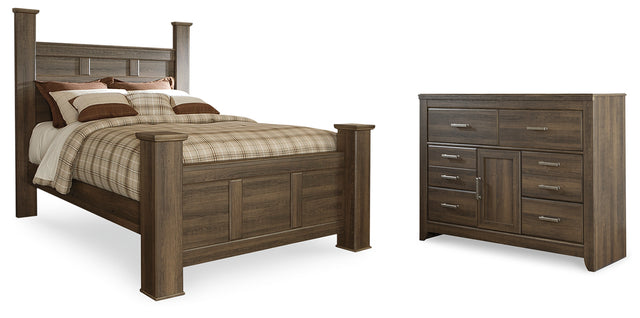 Furniture City Houma - Ashley Furniture - Juararo Queen Poster Bed and Dresser - Queen Poster Bed and Dresser - B251B36