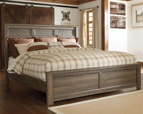 Furniture City Houma - Ashley Furniture - Juararo California King Panel Bed - California King Panel Bed / Dark Brown - B251B14