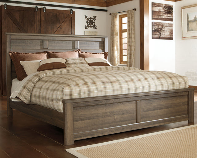 Furniture City Houma - Ashley Furniture - Juararo California King Panel Bed - California King Panel Bed / Dark Brown - B251B14