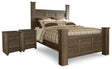Furniture City Houma - Ashley Furniture - Juararo Queen Poster Bed and 2 Nightstands - Queen Poster Bed and 2 Nightstands - B251B38