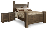 Furniture City Houma - Ashley Furniture - Juararo Queen Poster Bed and 2 Nightstands - Queen Poster Bed and 2 Nightstands - B251B38