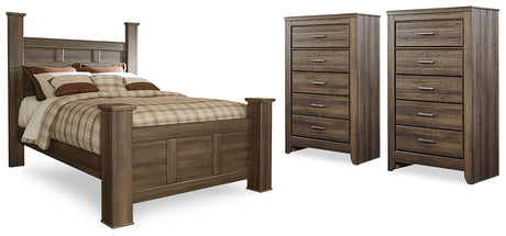 Furniture City Houma - Ashley Furniture - Juararo Queen Poster Bed and 2 Chests - Queen Poster Bed and 2 Chests - B251B29