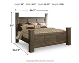 Juararo California King Poster Bed, Dresser and 2 Nightstands