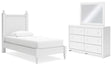 Furniture City Houma - Ashley Furniture - Mollviney Twin Panel Bed, Dresser and Mirror - Twin Panel Bed, Dresser and Mirror - B2540B4