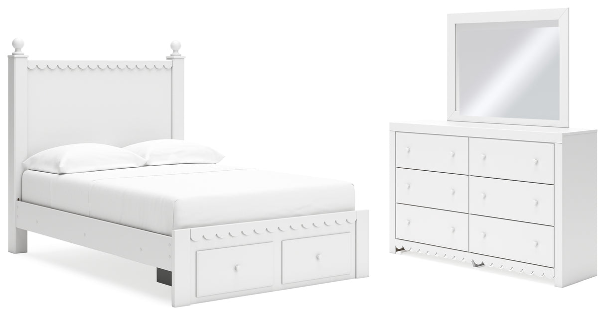Furniture City Houma - Ashley Furniture - Mollviney Full Panel Storage Bed, Dresser and Mirror - Full Panel Storage Bed, Dresser and Mirror - B2540B9