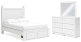 Furniture City Houma - Ashley Furniture - Mollviney Full Panel Storage Bed, Dresser and Mirror - Full Panel Storage Bed, Dresser and Mirror - B2540B9