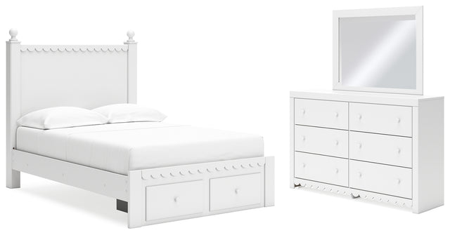 Furniture City Houma - Ashley Furniture - Mollviney Full Panel Storage Bed, Dresser and Mirror - Full Panel Storage Bed, Dresser and Mirror - B2540B9
