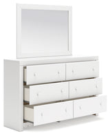 Mollviney Full Panel Storage Bed, Dresser and Mirror