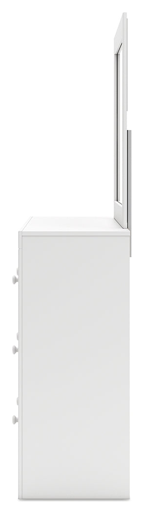 Mollviney Twin Panel Headboard, Dresser and Mirror