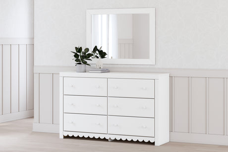 Furniture City Houma - Ashley Furniture - Mollviney Bedroom - Five Drawer Chest / White - B2540-46
