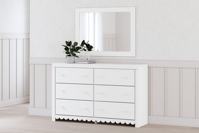 Furniture City Houma - Ashley Furniture - Mollviney Dresser and Mirror - Dresser and Mirror / White - B2540B1
