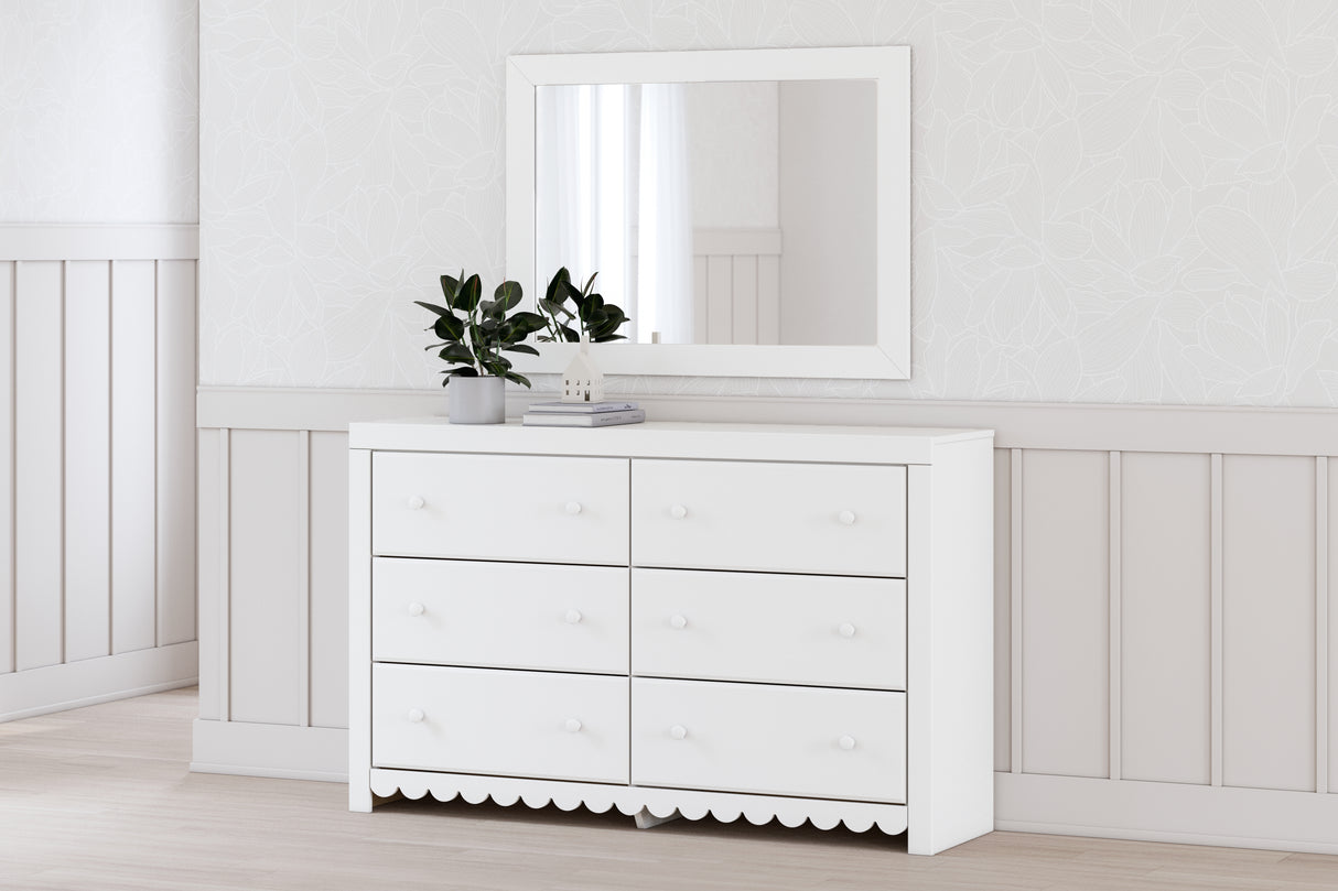 Mollviney Full Panel Headboard, Dresser and Mirror
