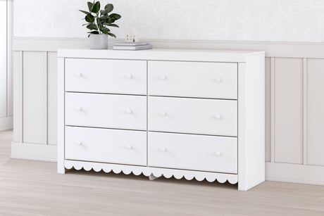 Furniture City Houma - Ashley Furniture - Mollviney Dresser - Six Drawer Dresser / White - B2540-31