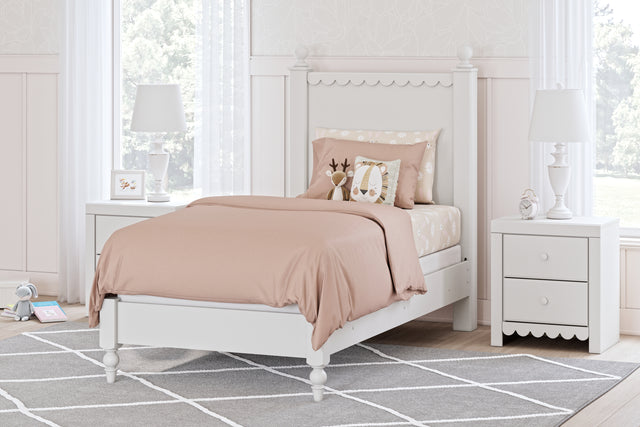 Furniture City Houma - Ashley Furniture - Mollviney Twin Panel Bed - Twin Panel Bed / White - B2540B2