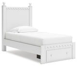 Mollviney Twin Panel Storage Bed, Dresser and Mirror