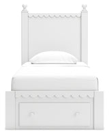 Mollviney Twin Panel Storage Bed, Dresser and Mirror