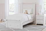 Mollviney Twin Panel Storage Bed, Dresser and Mirror