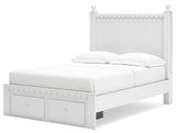 Mollviney Full Panel Storage Bed, Dresser and Mirror