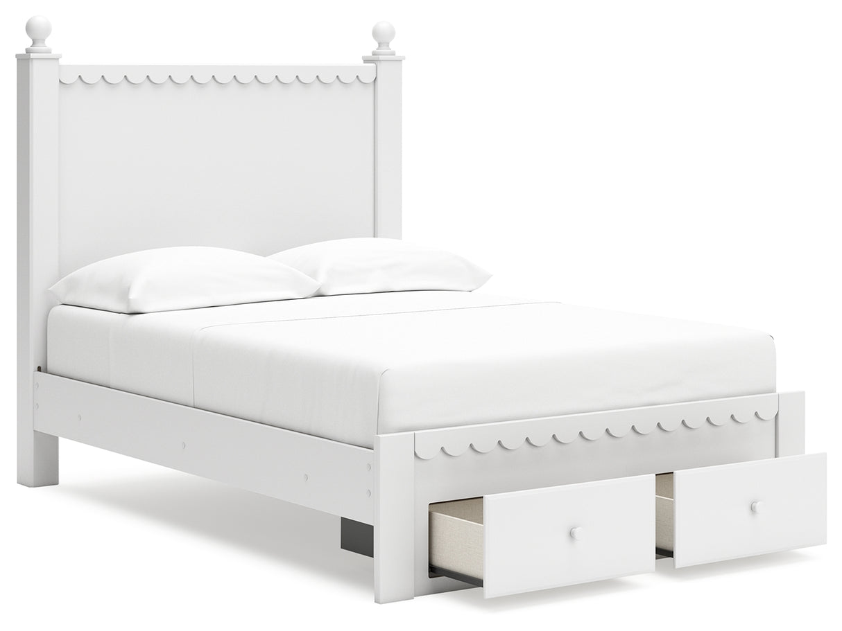 Mollviney Full Panel Storage Bed, Dresser and Mirror