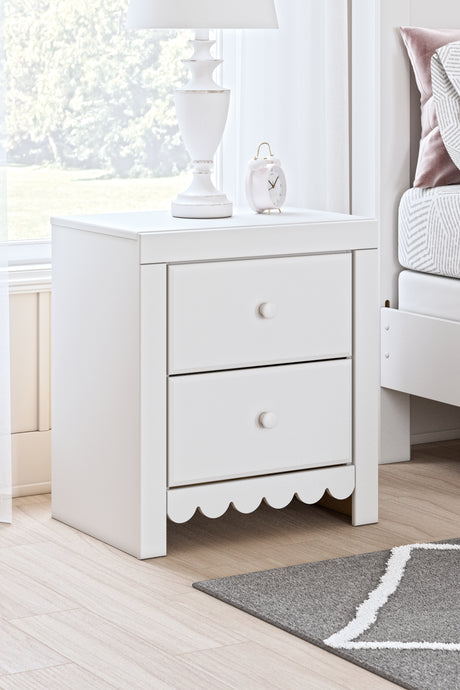 Furniture City Houma - Ashley Furniture - Mollviney Nightstand - Two Drawer Night Stand / White - B2540-92