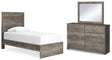 Furniture City Houma - Ashley Furniture - Ralinksi Twin Panel Bed, Dresser and Mirror - Twin Panel Bed, Dresser and Mirror - B2587B12