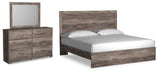 Furniture City Houma - Ashley Furniture - Ralinksi King Panel Bed - King Panel Bed, Dresser and Mirror / Gray - B2587B13