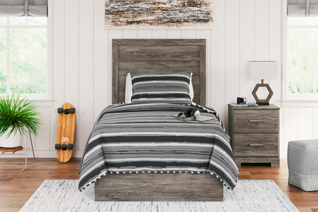 Furniture City Houma - Ashley Furniture - Ralinksi Twin Panel Bed - Twin Panel Bed / Gray - B2587B11