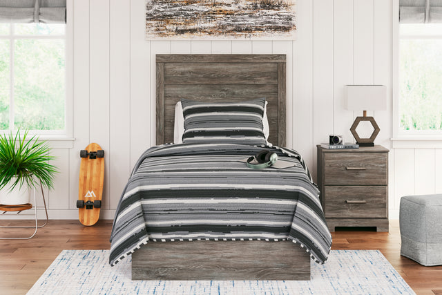 Furniture City Houma - Ashley Furniture - Ralinksi Twin Panel Bed - Twin Panel Bed / Gray - B2587B11