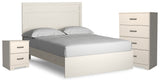 Furniture City Houma - Ashley Furniture - Stelsie Queen Panel Bed - Queen Panel Bed, Chest and Nightstand / White - B2588B16