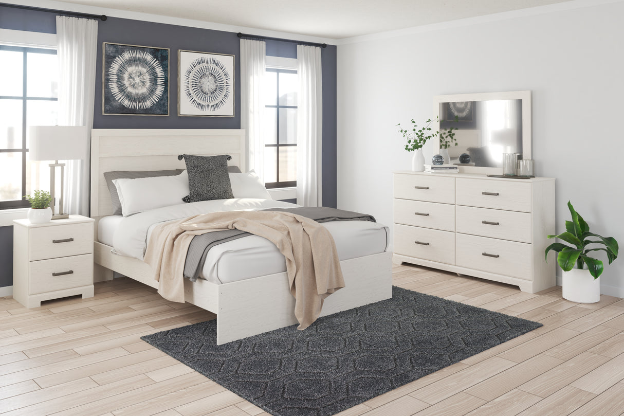 Stelsie Queen Panel Bed with Dresser, Mirror and Nightstand