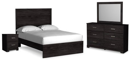 Belachime Full Panel Bed, Dresser, Mirror and Nightstand