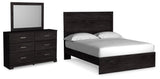 Furniture City Houma - Ashley Furniture - Belachime Queen Panel Bed - Queen Panel Bed, Dresser and Mirror / Charcoal - B2589B3