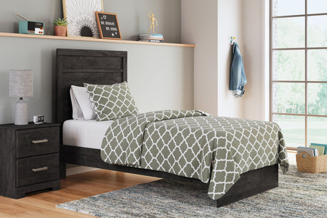 Furniture City Houma - Ashley Furniture - Belachime Twin Panel Bed - Twin Panel Bed / Charcoal - B2589B11