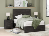 Furniture City Houma - Ashley Furniture - Belachime Bedroom - Twin Panel Bed / Charcoal - B2589B11
