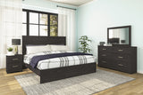 Furniture City Houma - Ashley Furniture - Belachime King Panel Bed - King Panel Bed, Dresser, Mirror, and Nightstand / Charcoal - B2589B8