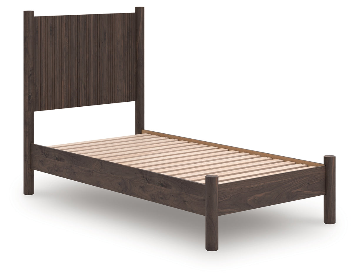Furniture City Houma - Ashley Furniture - Pamytta Bedroom - Twin Panel Platform Bed / Brown - PCB2614B2