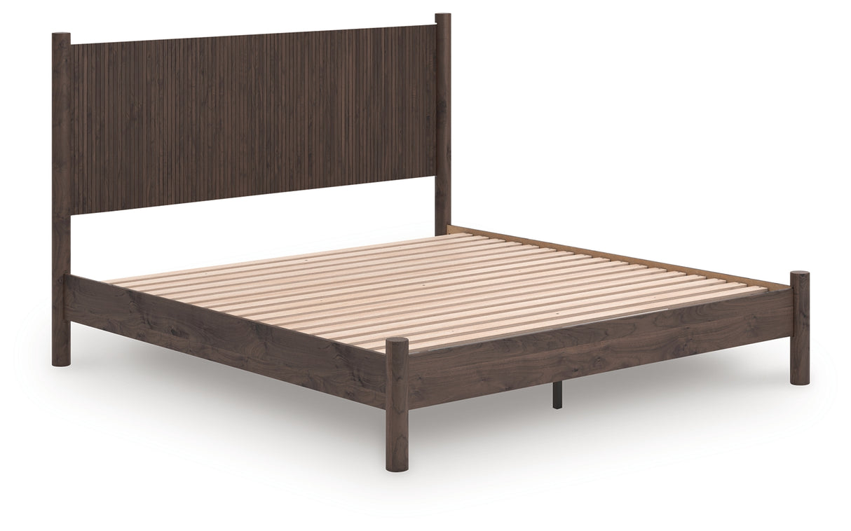 Furniture City Houma - Ashley Furniture - Pamytta Bedroom - King Panel Platform Bed / Brown - PCB2614B27
