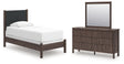 Furniture City Houma - Ashley Furniture - Pamytta Twin Upholstered Panel Bed, Dresser and Mirror - Twin Upholstered Panel Bed, Dresser and Mirror - PCB2614B21