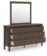 Pamytta Full Upholstered Panel Bed, Dresser and Mirror