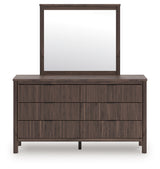Pamytta Full Panel Platform Bed, Dresser and Mirror